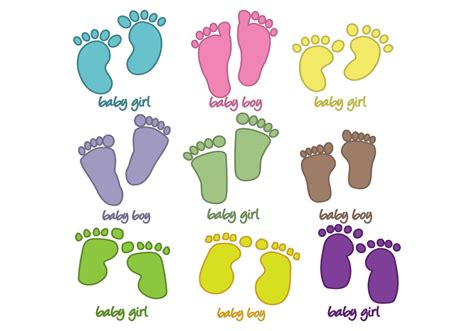 Baby Footprints Vector 108606 Vector Art At Vecteezy
