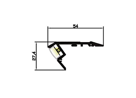 Step Extrusion Stair Nosing Led Profile Downlight For Led Strip Led In Profile