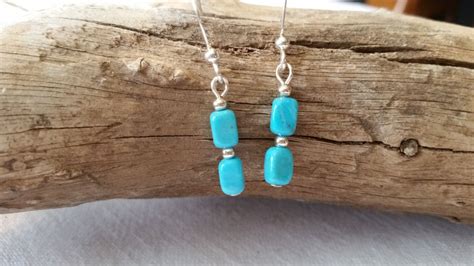 Turquoise And Sterling Silver Dangle Earrings By Desertexpressions On
