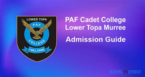 Paf Cadet College Lower Topa Murree Admission Guide Enter To Study