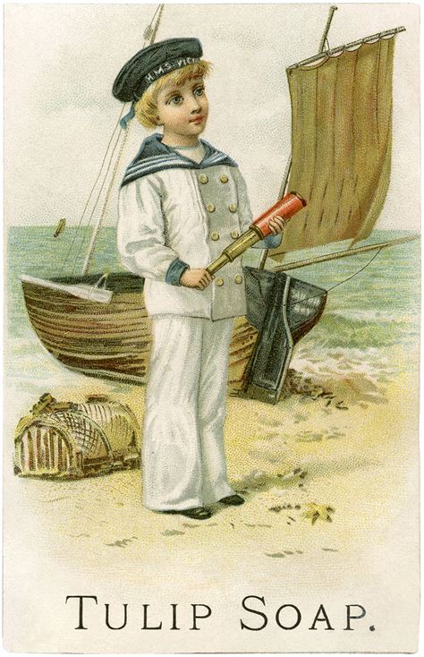 'i know what you mean,' said the little old man. Cutest Vintage Sailor Boy Image! - The Graphics Fairy