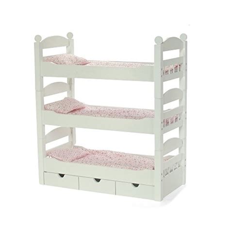18 Inch Doll Furniture Lovely Triple Bunk Bed Includes 3 Stackable