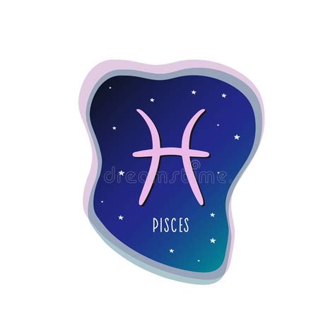 Zodiac Sign Pisces Pisces Vector Sign Zodiac Sign Space Illustration
