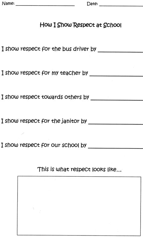 Showing Respect Worksheets For Kids Kidsworksheetfun