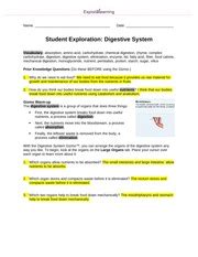 Where to find answer keys for the explore learning gizmos. Homework - DigestiveSystemSE - Name Bonnie Tang Date ...