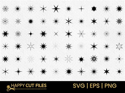 Star Svg Bundle Spark Glitter Clipart Graphic By Happycutfiles