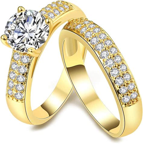 A Pair Of Rings For Men And Women Wedding Engagement Ring Wedding Ring Brilliant Cubic Zirconia
