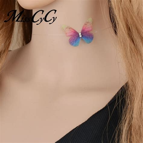 Misscycy New Fashion Designer Crystal Colorful D Yarn Butterfly