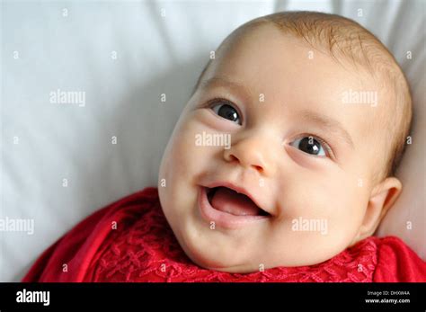 Baby Girl Smiling And Laughing Stock Photo Alamy