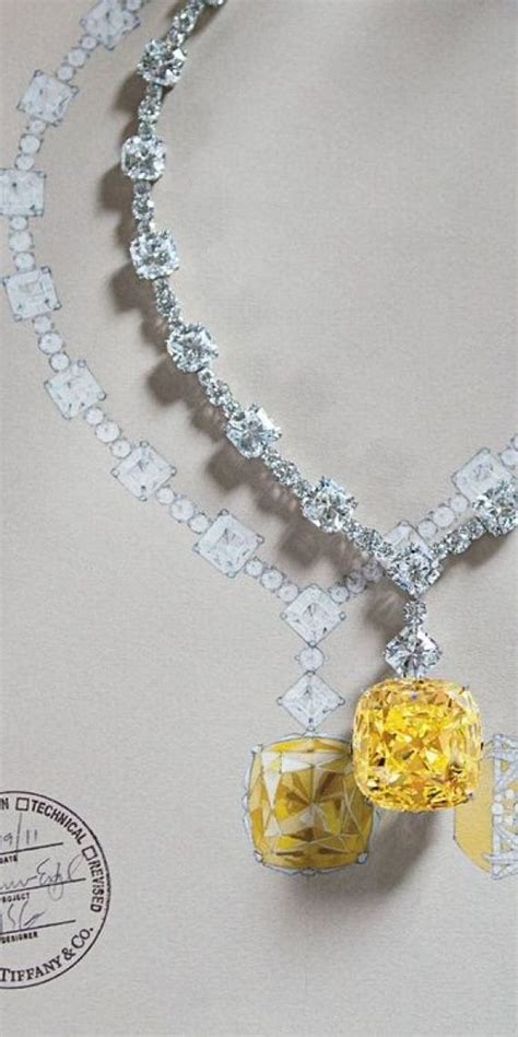 Yellow Diamonds Necklace Tiffany Necklace Jewelry Drawing Jewels