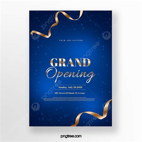 Blue Texture Opening Invitation Template Download on Pngtree