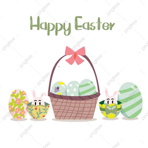 토끼 계란 행복 한 부활절 행복 한 부활절 그림 행복한 부활절 귀여운 부활절 Png 일러스트 및 벡터 에 대한 무료