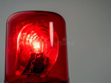 Red Rotating Beacon Red Flashing Light Warning Signal Stock Photo
