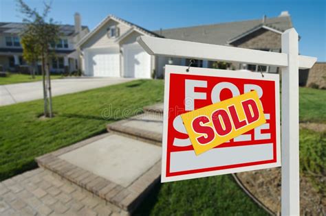 Sold Home For Sale Sign And House Stock Image Image Of Opportunity