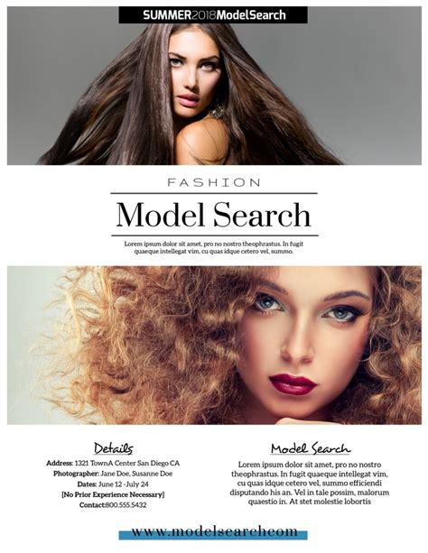 Fashion Model Search Flyer Template Mycreativeshop