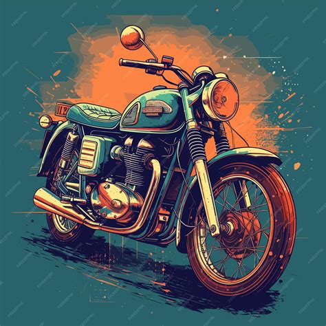 Premium Vector Retro Motorcycle Illustration