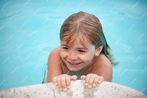Premium Photo Kids Summer Vacation Child Swimming Pool Summertime