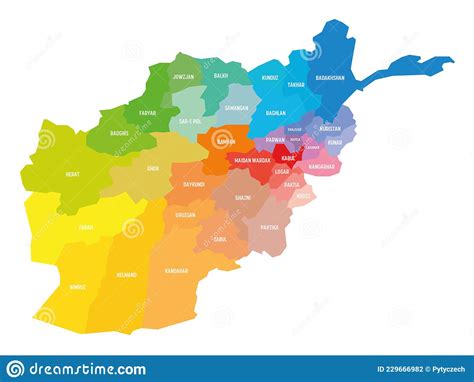 Afghanistankarte Der Provinzen Vektor Abbildung Illustration Von