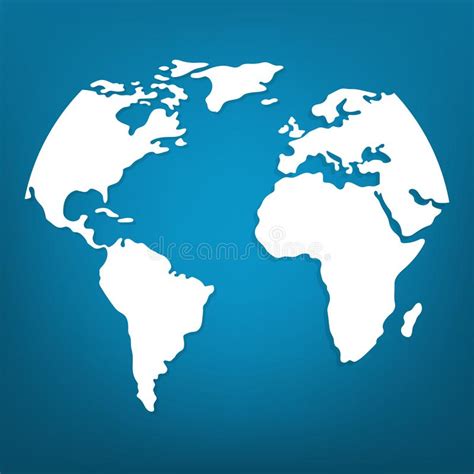 Blue World Map On White Background Vector Illustration Stock Vector
