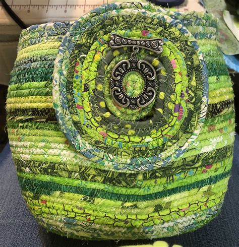 Supersized Circle In A Square Green Coiled Rope Basket Etsy Coiled