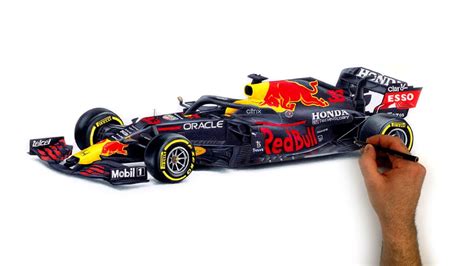 How I Drew Max Verstappens Red Bull Formula 1 Race Car Drawing With