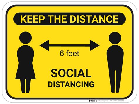 Keep The Distance Social Distancing With Icons Floor Sign Creative Safety Supply