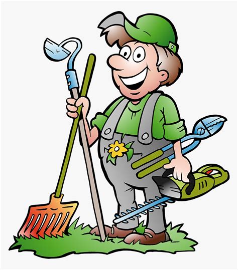 Landscaping Clipart Gardening Man Gardener Cartoon Hd Png Download
