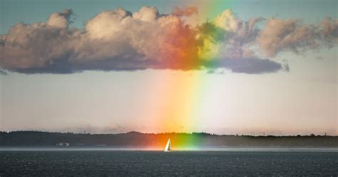 Photographer Captures Sailboat At The End Of A Rainbow Petapixel