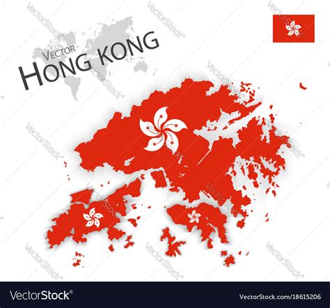 Hong Kong Flag And Map Royalty Free Vector Image