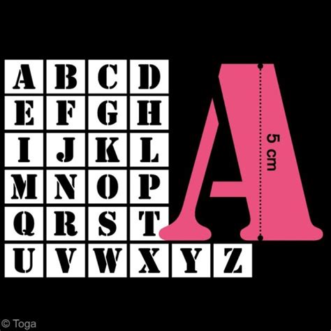 Alphabet gratuit à télécharger et à imprimer pour le scrapbooking : Pochoir lettre majuscule - Alphabet 5 cm - 26 pcs ...