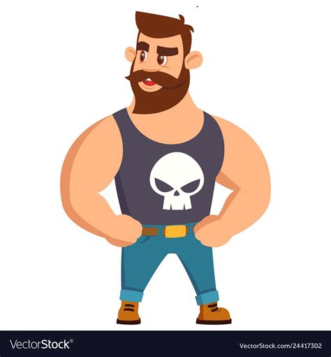 Bearded Man For Your Design Vector Image On With Images Bearded Men
