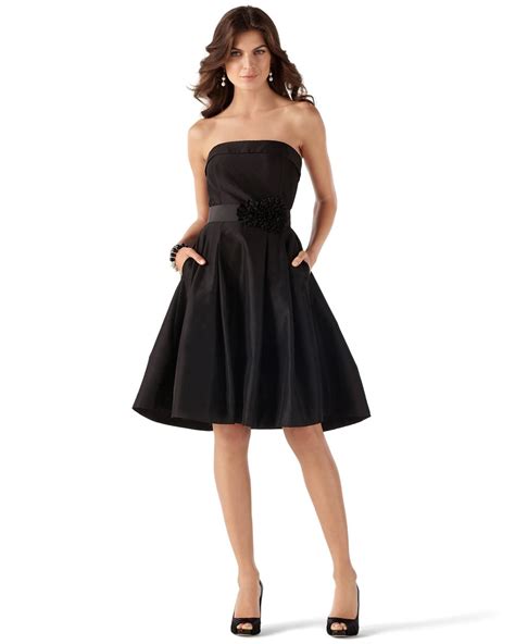 Strapless Black Taffeta Fit And Flare Dress White House Black Market