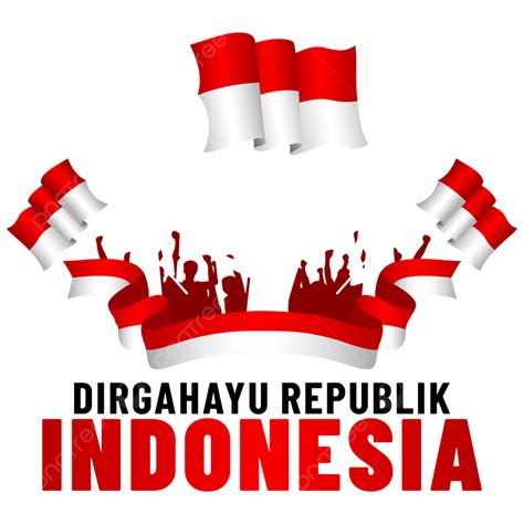 Dirgahayu República Indonésia Com Silueta Ou Memegang Bender Png
