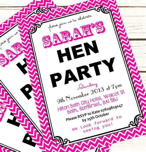 Personalised Hen Party Invites By Precious Little Plum