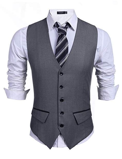 Coofandy Men S Business Suit Vest Slim Fit Dress Vest Wedding Waistcoat