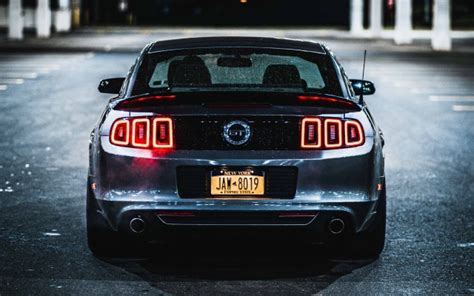 Wallpaper Ford Mustang Ford Car Red Rear View Rear Ford Mustang