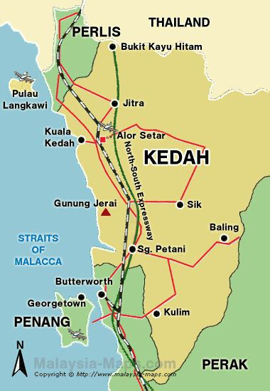 Kedah travel forum kedah photos kedah map kedah travel guide. Kedah Map - Map of Kedah in Malaysia