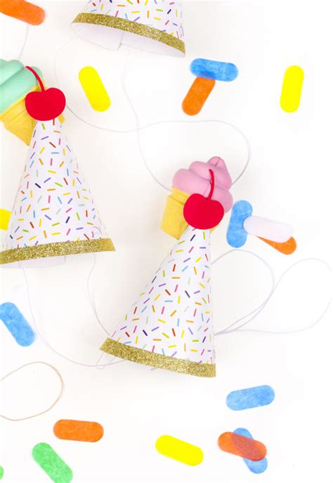 Diy Ice Cream Party Hats ⋆ Brite And Bubbly