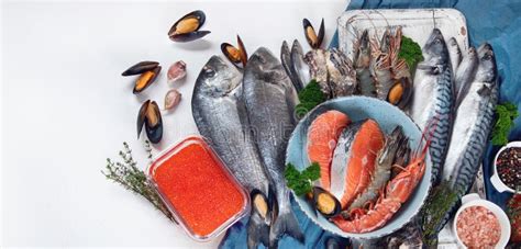 Fresh Fish And Seafood Stock Photo Image Of Salmon 171643706