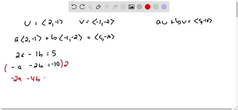 Solved Given Vector U 2 2 1 Andv 1 2 Find A Linear Combination Of The Vectors U And V