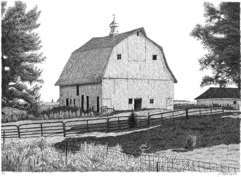 Pencil drawings of barns, learn painting (coloured pencil portrait, pencil drawing portraits tips) from internet day 1 pencil sharpening techniques and the basic pencil drawing. Barn 5 Drawing by Joel Lueck