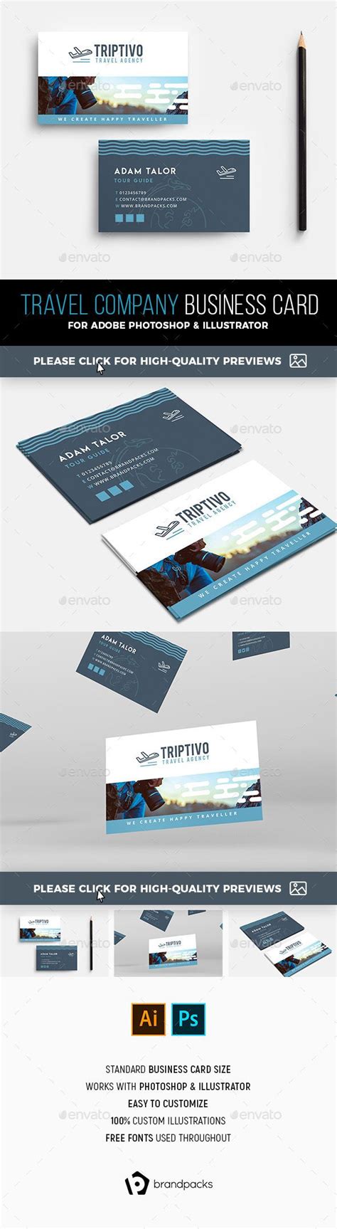 Travel Company Business Card Template For Photoshop And Illustrator A