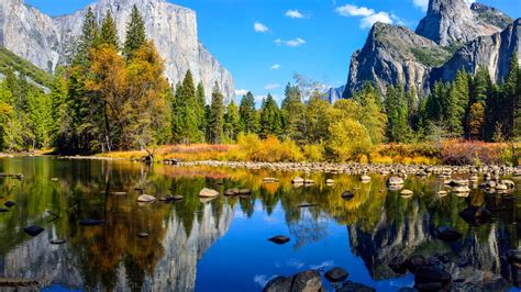 Обои Обои Эпл 5k 4k лес горы озеро Yosemite 5k 4k Wallpaper El