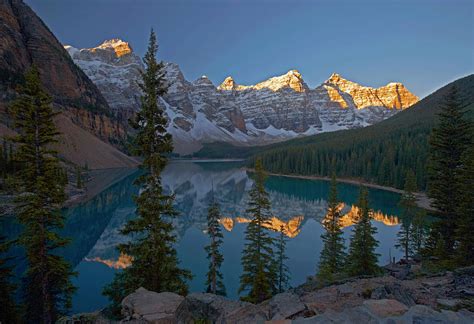 Sunrise At Moraine Lake Banff National Park Rocky Mountains Alberta
