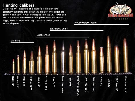 High Powered Rifle Calibers Chart