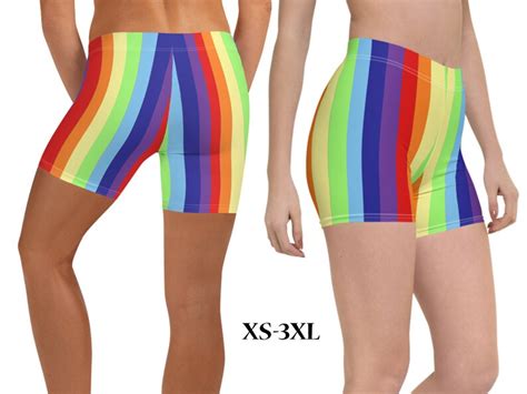 Rainbow Workout Shorts For Women Pride Lgbt Spandex Flag Gay Etsy