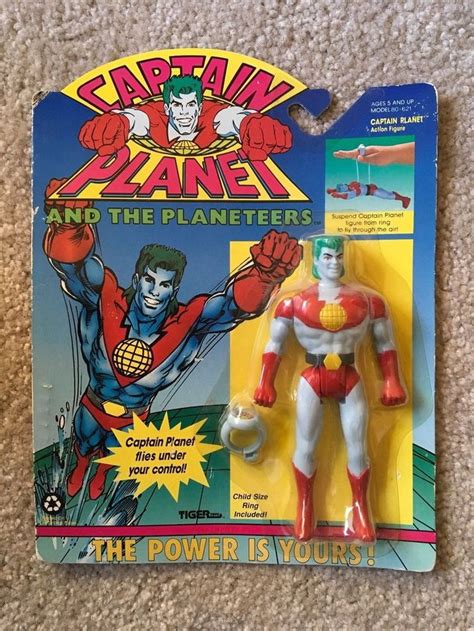Vintage Captain Planet Action Figure Flying W Ring Tiger Toys 1991 Nib
