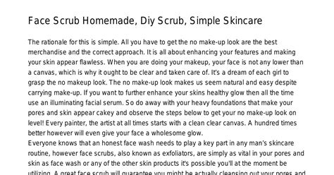 Face Scrub Homemade Diy Scrub Simple Skincaremhzvepdfpdf Docdroid