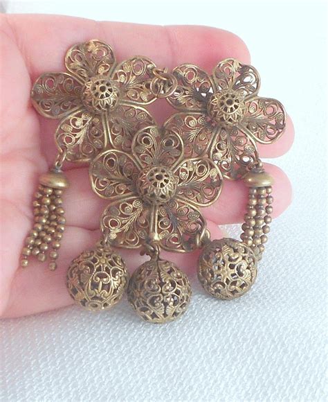 Antique Victorian Filigree Brooch And Pendant Victorian 3 Etsy