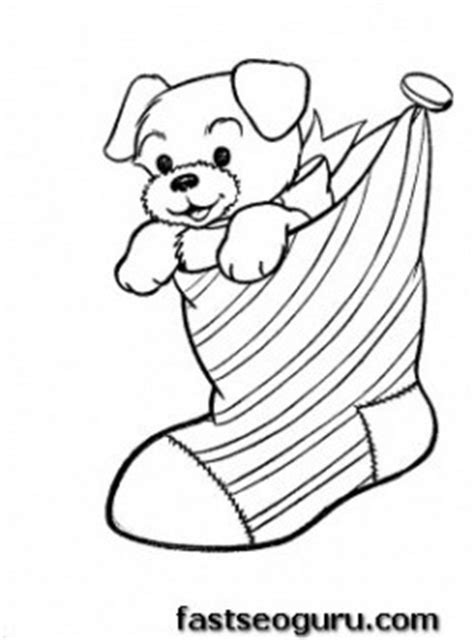 printable puppy  christmas stockings coloring pages printable coloring pages  kids